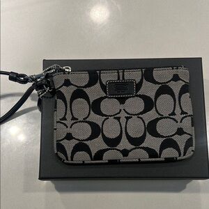 Coach Black and Gray Wristlet